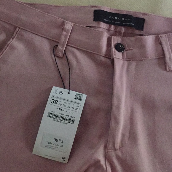 Zara Pastel Pink Cropped Chinos - Picture 2 of 4
